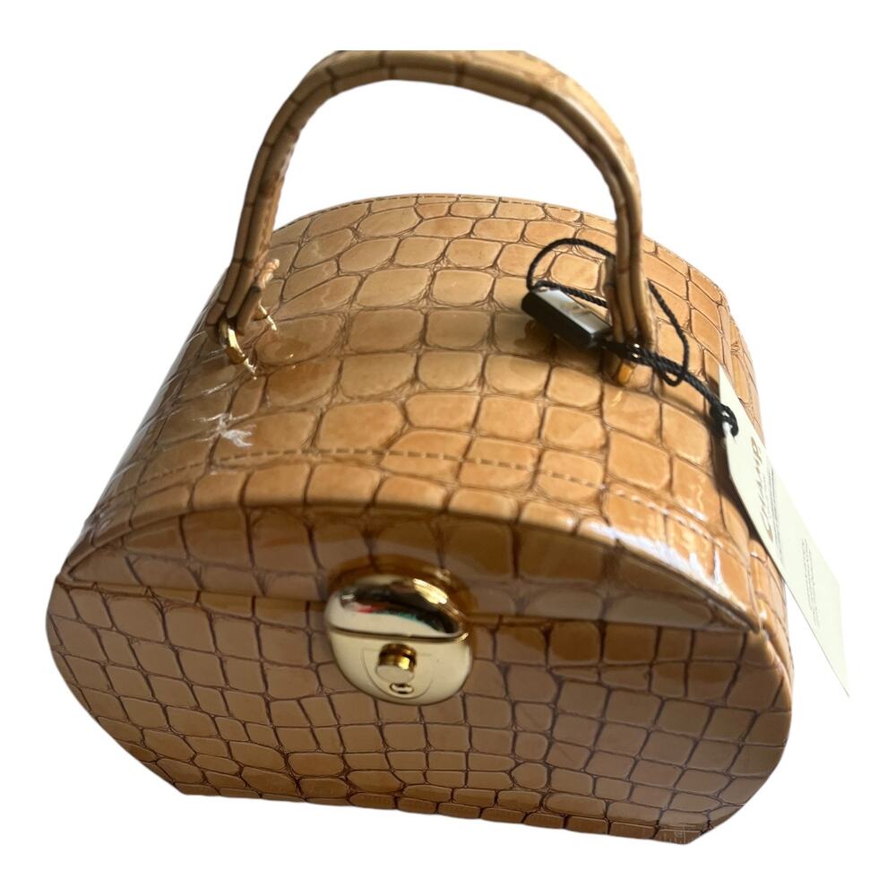 Champ Tan Crocodile Embossed Faux Leather Jewelry Travel Case Purse NWT - Picture 8 of 11